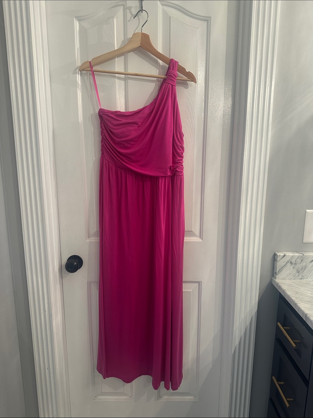 Soma One-Shoulder Hot Pink  Dress